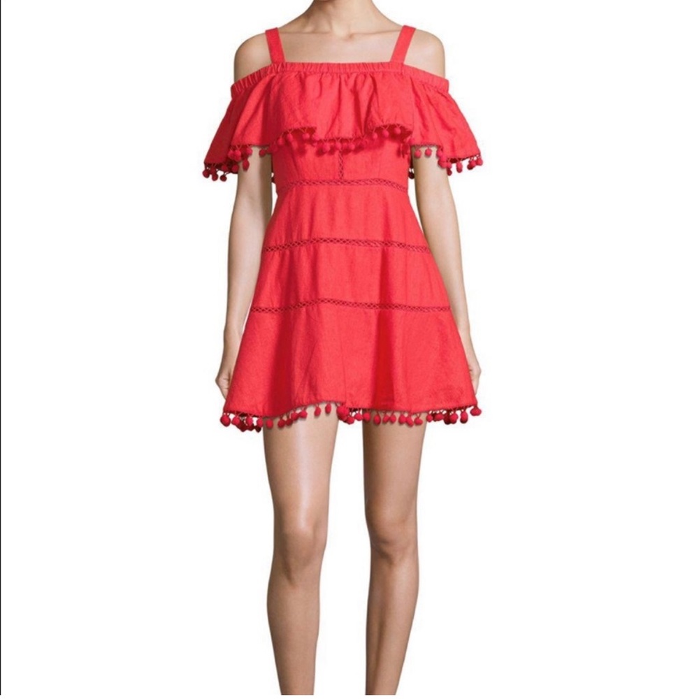 Red Carter Aster Pom Dress